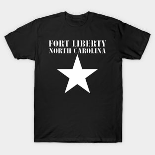 Fort Liberty North Carolina with White Star X 300 T-Shirt